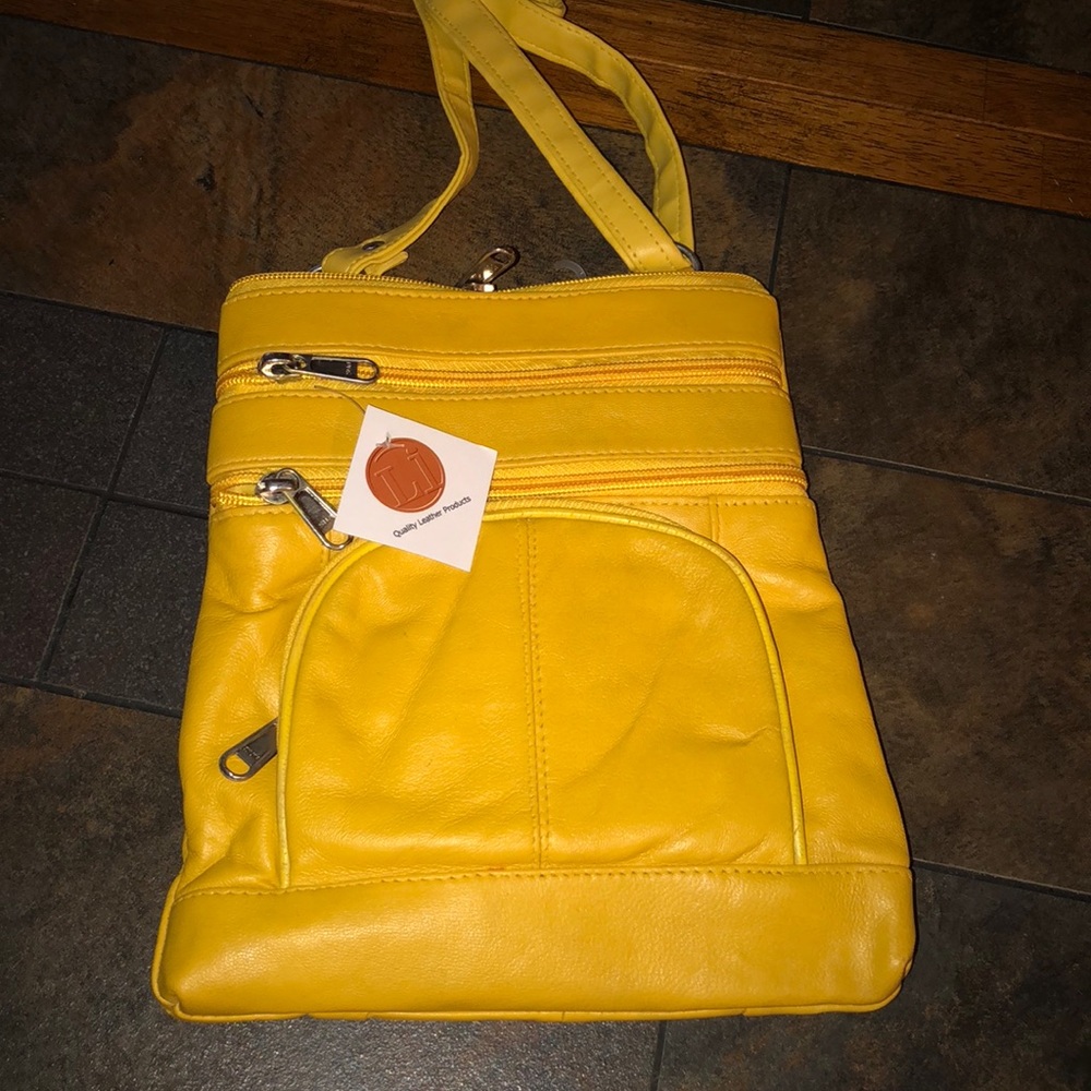 Leather cross body purse with ID and CC holder.